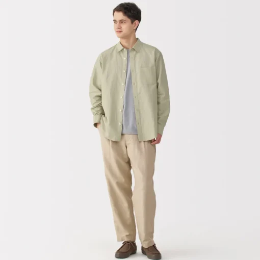 New Men's Hemp Cotton Long Sleeve Shirt Shirts & Polos