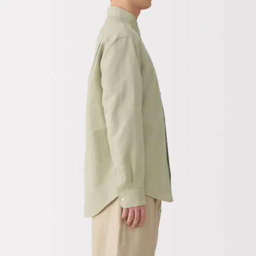 New Men's Hemp Cotton Long Sleeve Shirt Shirts & Polos
