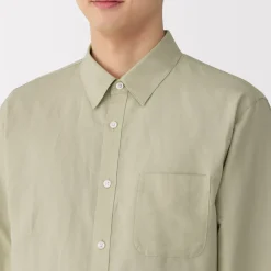 New Men's Hemp Cotton Long Sleeve Shirt Shirts & Polos