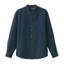 New Men's Hemp Cotton Stand Collar Shirt Shirts & Polos