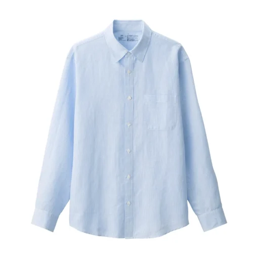 Online Men's Hemp Cotton Striped Shirt Shirts & Polos