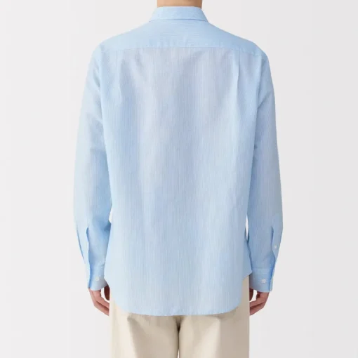 Online Men's Hemp Cotton Striped Shirt Shirts & Polos