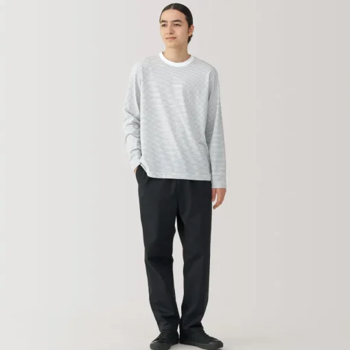 Fashion Men's Jersey Crew Neck Long Sleeve Striped T-Shirt T-Shirts