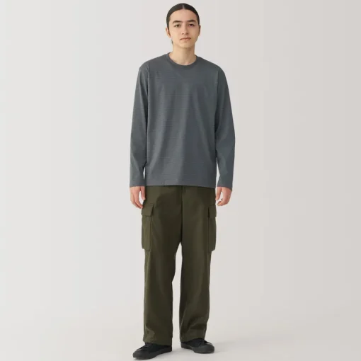 Fashion Men's Jersey Crew Neck Long Sleeve Striped T-Shirt T-Shirts