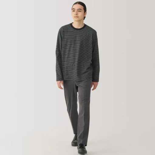 Fashion Men's Jersey Crew Neck Long Sleeve Striped T-Shirt T-Shirts