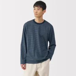 Fashion Men's Jersey Crew Neck Long Sleeve Striped T-Shirt T-Shirts