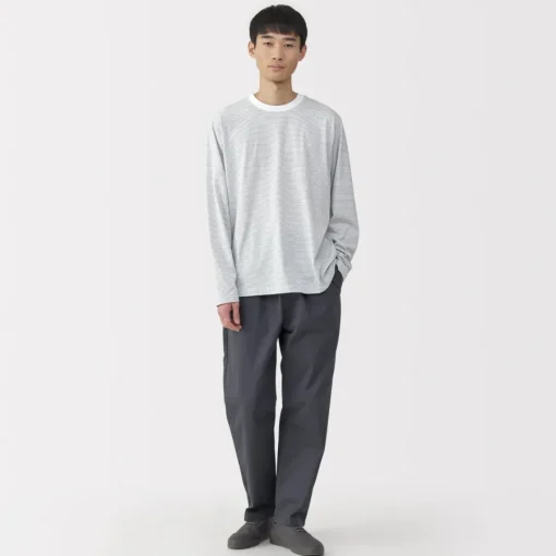 Fashion Men's Jersey Crew Neck Long Sleeve Striped T-Shirt T-Shirts