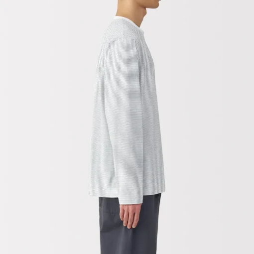 Fashion Men's Jersey Crew Neck Long Sleeve Striped T-Shirt T-Shirts