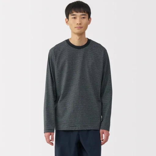 Fashion Men's Jersey Crew Neck Long Sleeve Striped T-Shirt T-Shirts
