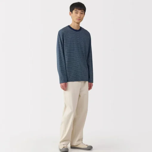 Fashion Men's Jersey Crew Neck Long Sleeve Striped T-Shirt T-Shirts