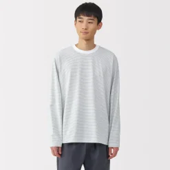 Fashion Men's Jersey Crew Neck Long Sleeve Striped T-Shirt T-Shirts