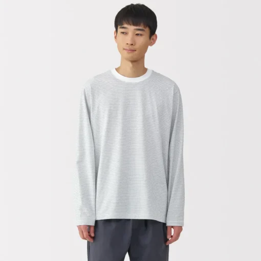 Fashion Men's Jersey Crew Neck Long Sleeve Striped T-Shirt T-Shirts