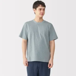 Discount Men's Jersey Crew Neck Short Sleeve Striped T-Shirt T-Shirts