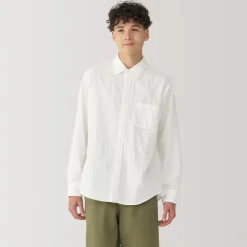 Sale Men's Kapok Blend Double Gauze Long Sleeve Shirt Shirts & Polos