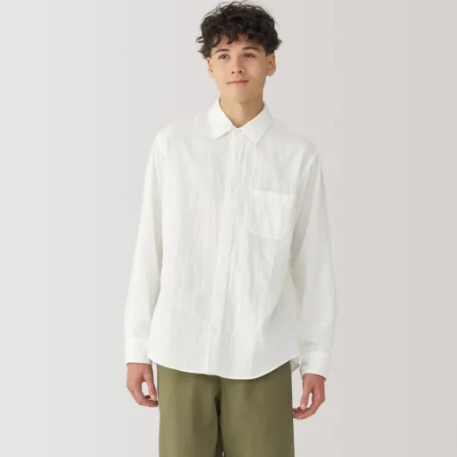 Sale Men's Kapok Blend Double Gauze Long Sleeve Shirt Shirts & Polos