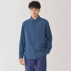 Sale Men's Kapok Blend Double Gauze Long Sleeve Shirt Shirts & Polos