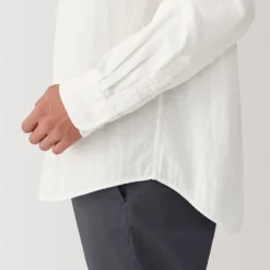 Discount Men's Kapok Blend Double Gauze Stand Collar Long Sleeve Shirt Shirts & Polos