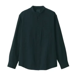 Discount Men's Kapok Blend Double Gauze Stand Collar Long Sleeve Shirt Shirts & Polos