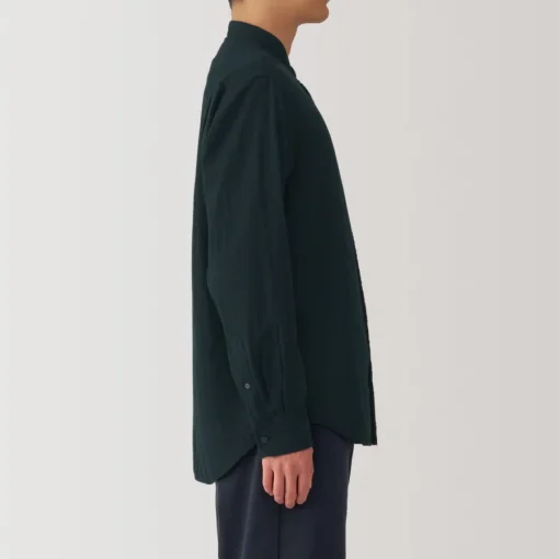 Discount Men's Kapok Blend Double Gauze Stand Collar Long Sleeve Shirt Shirts & Polos