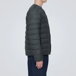 Hot Men's Lightweight Down Collarless Jacket Lightweight Down Jackets & Vests