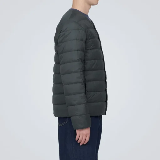 Hot Men's Lightweight Down Collarless Jacket Lightweight Down Jackets & Vests