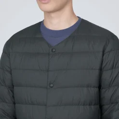Hot Men's Lightweight Down Collarless Jacket Lightweight Down Jackets & Vests