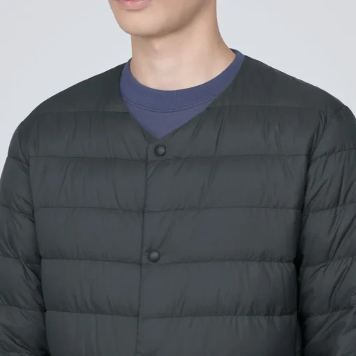 Hot Men's Lightweight Down Collarless Jacket Lightweight Down Jackets & Vests