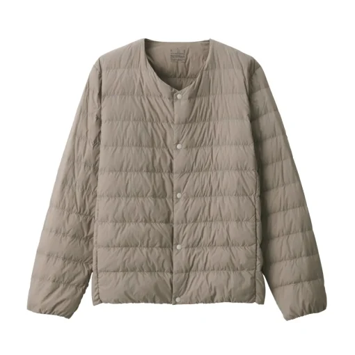 Hot Men's Lightweight Down Collarless Jacket Lightweight Down Jackets & Vests