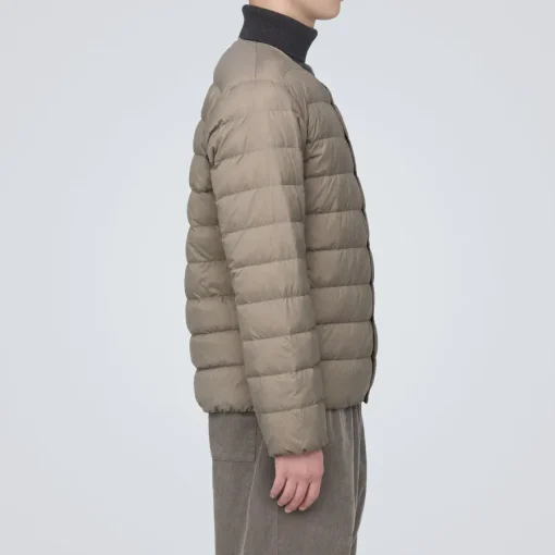 Hot Men's Lightweight Down Collarless Jacket Lightweight Down Jackets & Vests