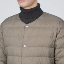 Hot Men's Lightweight Down Collarless Jacket Lightweight Down Jackets & Vests