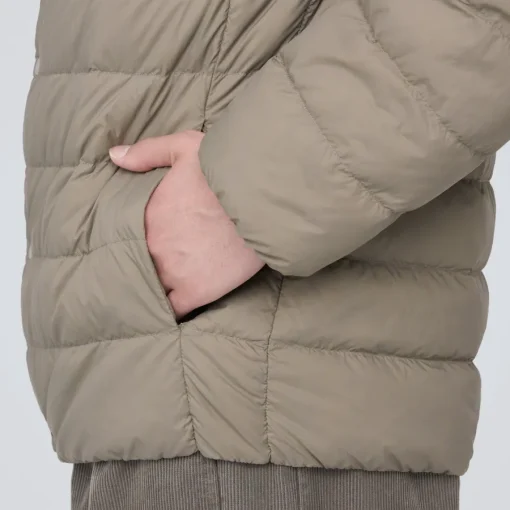 Hot Men's Lightweight Down Collarless Jacket Lightweight Down Jackets & Vests