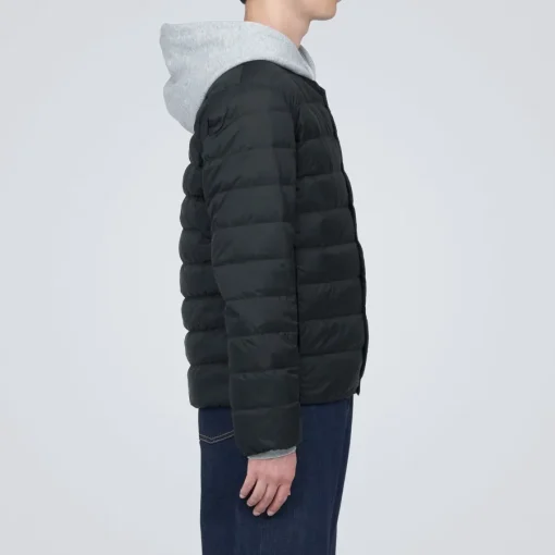 Hot Men's Lightweight Down Collarless Jacket Lightweight Down Jackets & Vests