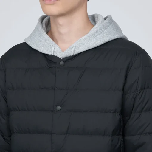 Hot Men's Lightweight Down Collarless Jacket Lightweight Down Jackets & Vests