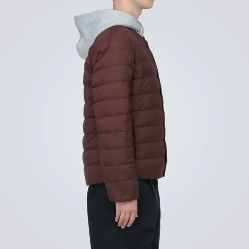 Hot Men's Lightweight Down Collarless Jacket Lightweight Down Jackets & Vests