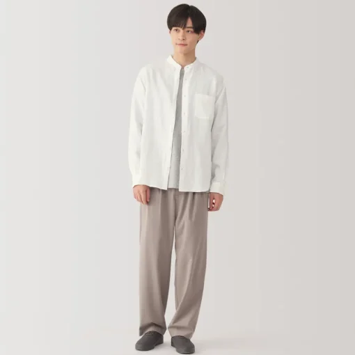 Discount Men's Linen Stand Collar Shirt Shirts & Polos