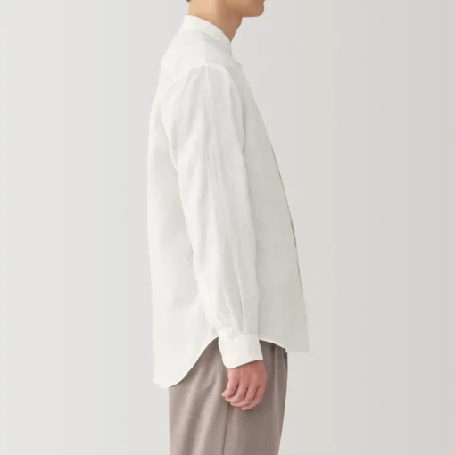 Discount Men's Linen Stand Collar Shirt Shirts & Polos