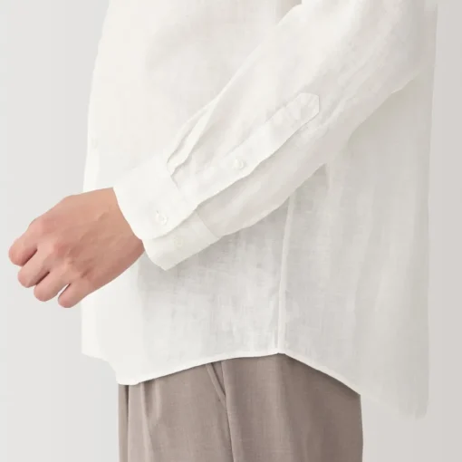 Discount Men's Linen Stand Collar Shirt Shirts & Polos