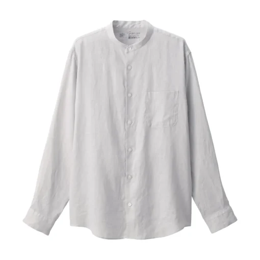 Discount Men's Linen Stand Collar Shirt Shirts & Polos