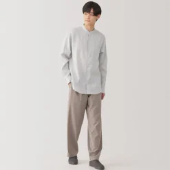 Discount Men's Linen Stand Collar Shirt Shirts & Polos