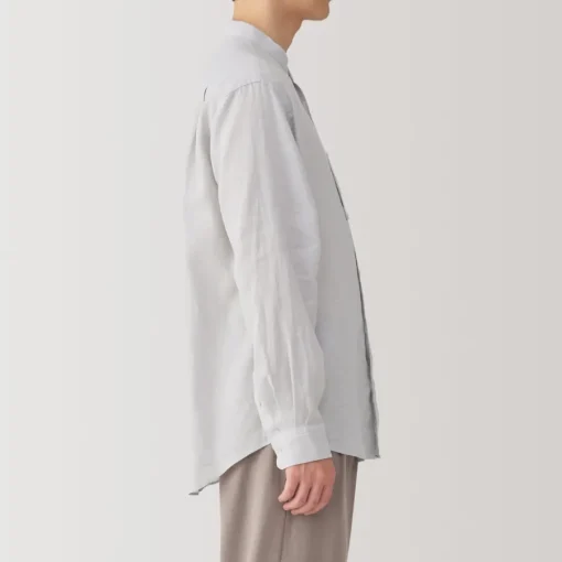 Discount Men's Linen Stand Collar Shirt Shirts & Polos