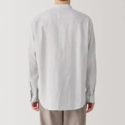 Discount Men's Linen Stand Collar Shirt Shirts & Polos