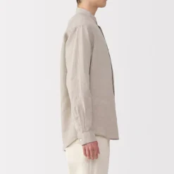 Discount Men's Linen Stand Collar Shirt Shirts & Polos