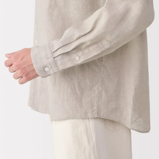 Discount Men's Linen Stand Collar Shirt Shirts & Polos