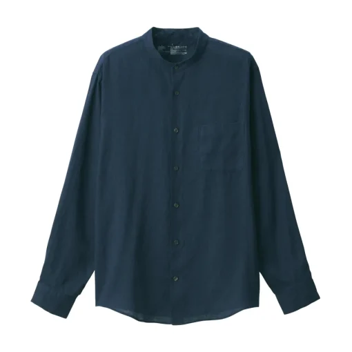Discount Men's Linen Stand Collar Shirt Shirts & Polos