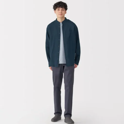 Discount Men's Linen Stand Collar Shirt Shirts & Polos