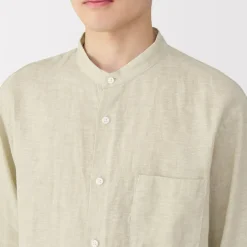 Discount Men's Linen Stand Collar Shirt Shirts & Polos