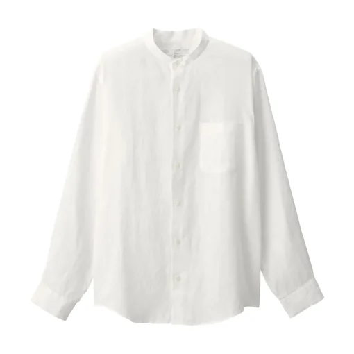 Discount Men's Linen Stand Collar Shirt Shirts & Polos