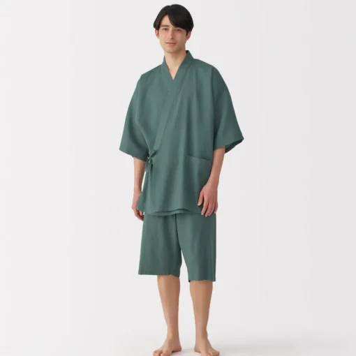 New Men's Lyocell Blend Waffle Weave Jinbei Loungewear Set Pajamas & Loungewear|Loungewear
