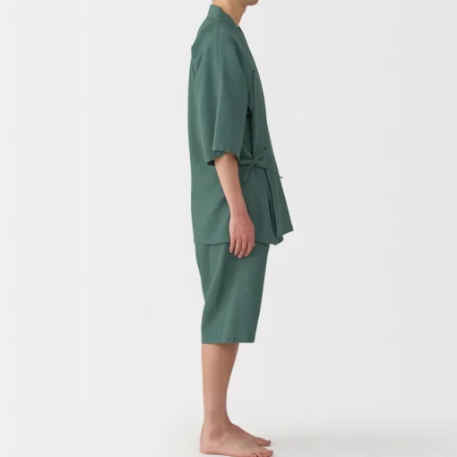 New Men's Lyocell Blend Waffle Weave Jinbei Loungewear Set Pajamas & Loungewear|Loungewear