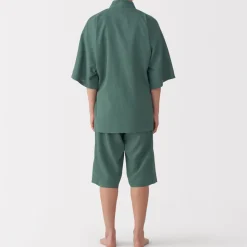 New Men's Lyocell Blend Waffle Weave Jinbei Loungewear Set Pajamas & Loungewear|Loungewear